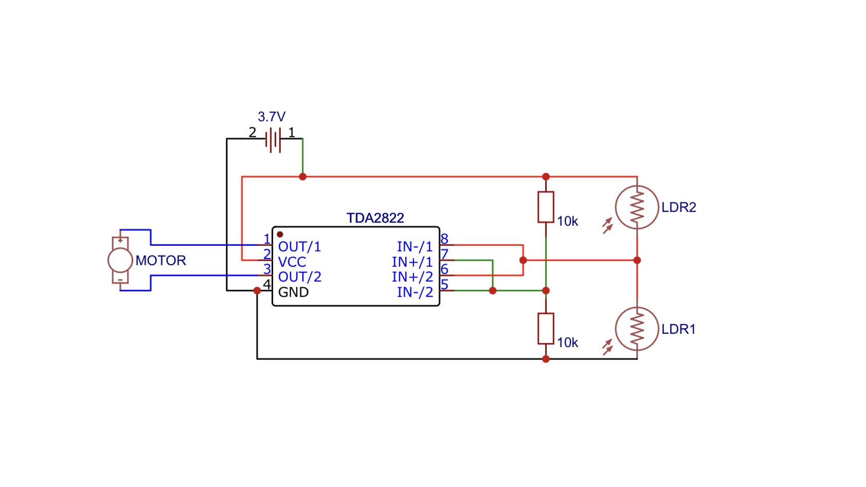 Automatic Sunlight Tracker Circuit