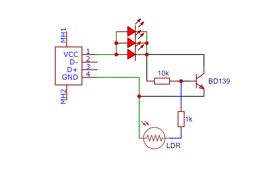 Building an Automatic Dark Sensor with BD139 Transistor