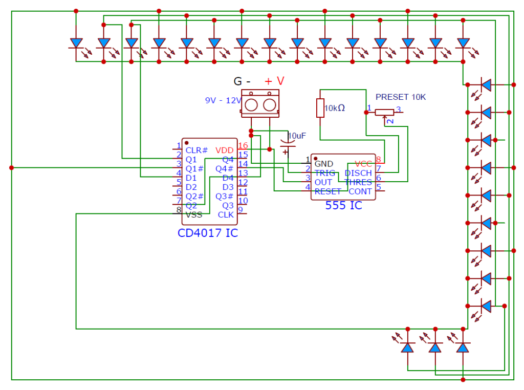 Amazing LED Chaser Circuit - Beautiful Decoration Idea - DIY Electrix