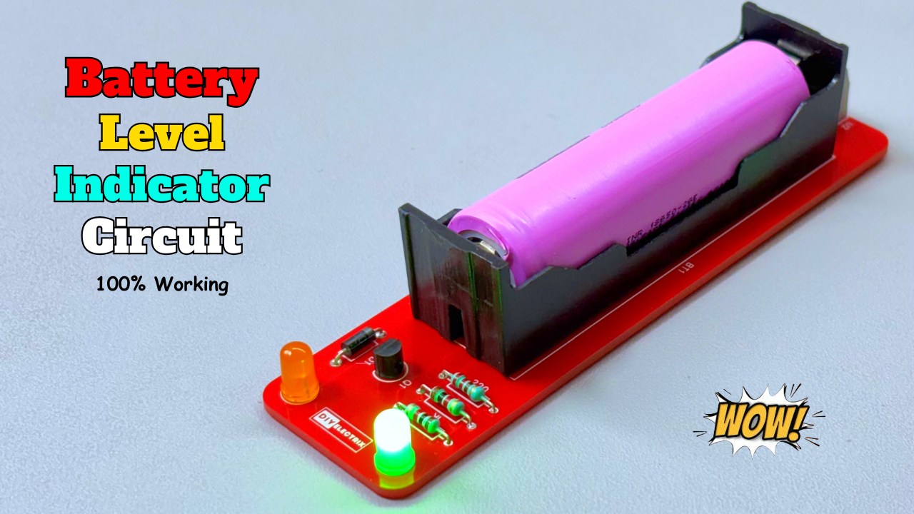 Build a 3.7V 18650 Battery Level Indicator using BC547 Transistors